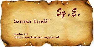 Szrnka Ernő névjegykártya